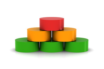 Fototapeta premium A colorful 3d pie chart graph. High resolution render.
