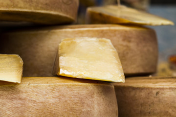Italian organic Cheese at an Italian Farmer’s Market