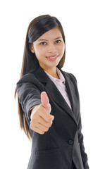 malay business woman thumbs up