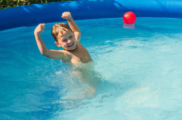 boy in the swimming pool