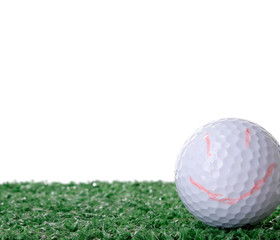 Golf ball isolated white background