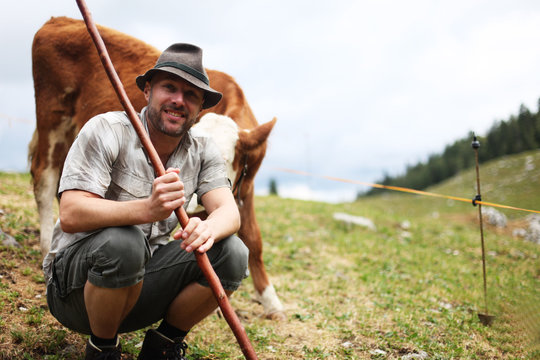 Mann in den Alpen