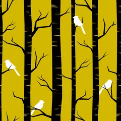 Printed kitchen splashbacks Birds in the wood Abstract Forest Background