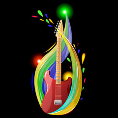 Electric guitar, vector illustration