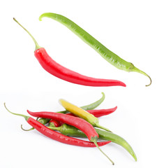 red hot chili pepper set isolated