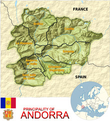 Andorra Europe national emblem map symbol location