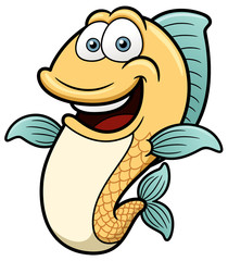 Fototapeta premium Vector illustration of Cartoon Happy fish
