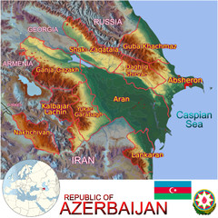 Azerbaijan Asia national emblem map symbol location
