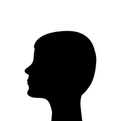 silhouette of a man's head on a white background