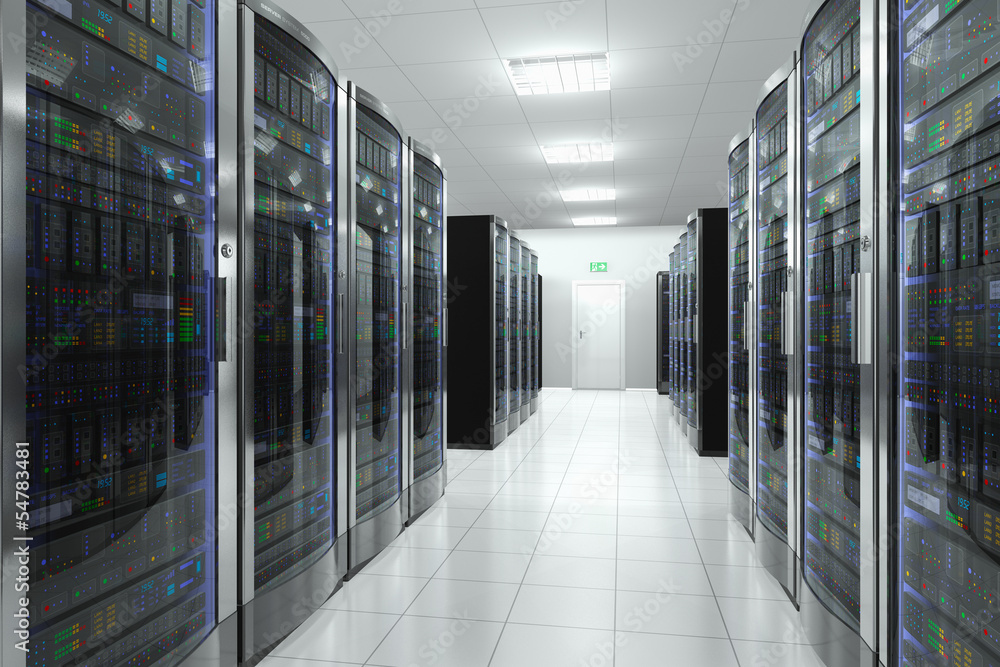 Poster Server room in datacenter