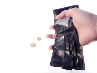 abstraction, poverty, no jobs, purse and coins