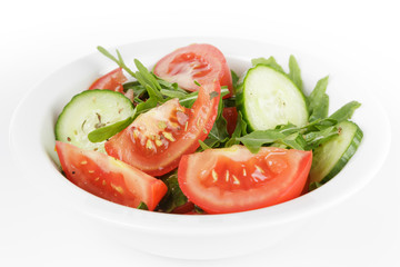 served plate with mix salad