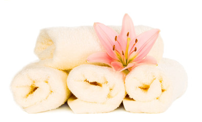 Obraz na płótnie Canvas Towels with flower