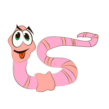 cartoon worm smiling