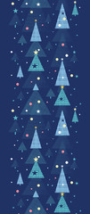 Abstract holiday Christmas trees vertical seamless pattern