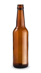 Empty beer bottle. Isolated with clipping path