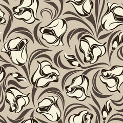Floral seamless pattern. Vector illustration.