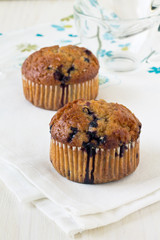 Baked blueberry muffins