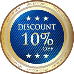 Ten Percent Discount Blue Medal