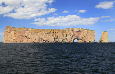 Perce Rock viewed by sea, Quebec, Canada