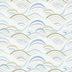 Seamless abstract hand-drawn pattern with waves