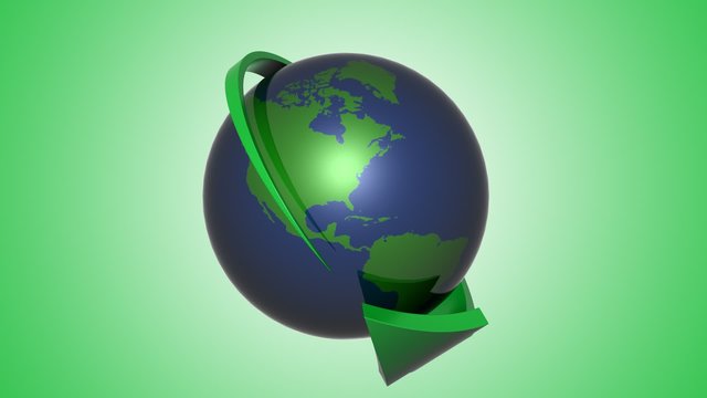 Earth with arrow rotating