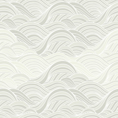 Seamless abstract hand-drawn pattern, waves background