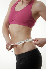 Hand measuring waist