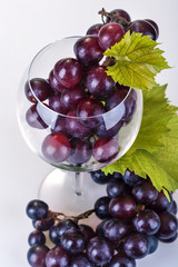 grapes in a glass of wine