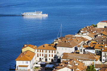 Lago Maggiore aerial view color image