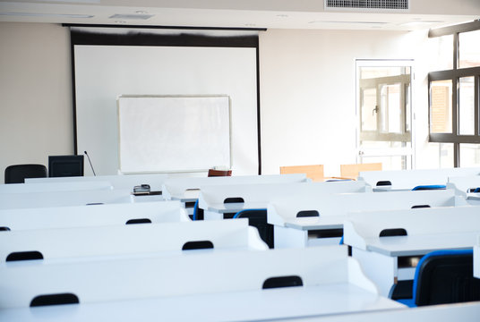 Empty college classroom