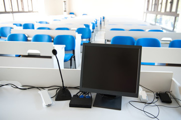 Empty college classroom