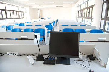 Empty college classroom