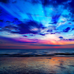 Fototapeta na wymiar sunset and beach