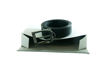 black belt on box white background