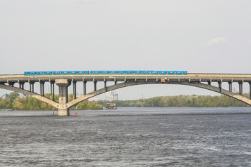 Metro bridge across the Dnieper River in Kiev