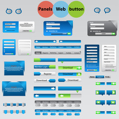 Large set of web panels, buttons for your ideas. EPS 10
