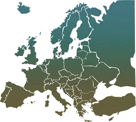 Europe map - obrazy, fototapety, plakaty