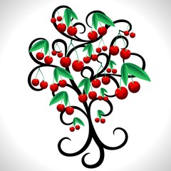 Cherry Tree Abstract Design-Albero di Ciliegie