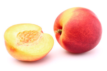 Ripe peaches in closeup