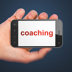 Education concept: Coaching on smartphone