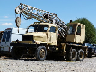 Truck crane scrapyard