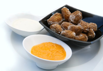 baked potato in a sea salt