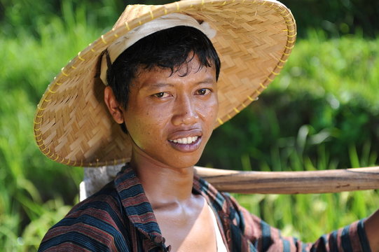 Portrait of traditional rice farmer