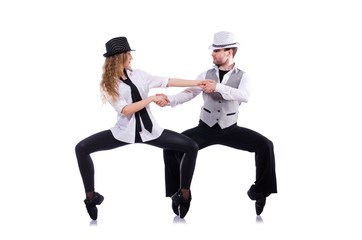 Pair of dancers dancing modern dances