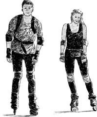 pair on a roller skates