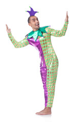 Man clown isolated on white
