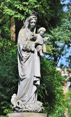 Fototapeta premium Old statue in Lychakiv Cemetery in Lviv, Ukraine