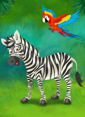 Fototapeta na wymiar Cartoon tropical or safari - illustration