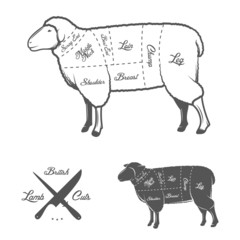 British (UK) cuts of lamb or mutton diagram